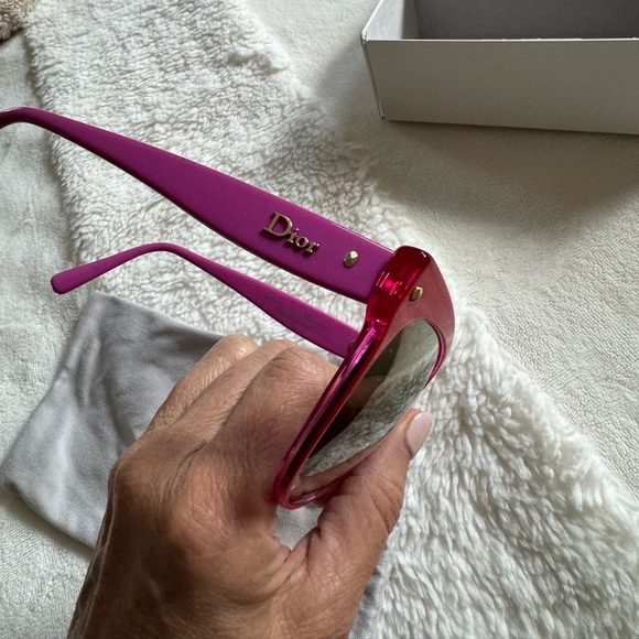 Authentic Dior Red and Pink Cat Eye Sunglasses - Picture 1 of 8
